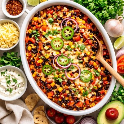 Image of Sweet and Savory Vegetarian Bean Casserole