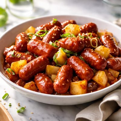 Image of Sweet and Sour Cocktail Dogs with Pineapple