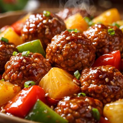 Image of Sweet and Sour Pineapple Meatballs