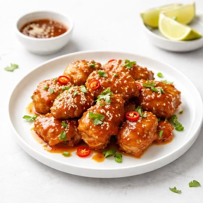 Image of Sweet and Sour Sticky Thai Boneless Oven Baked Chicken Wings