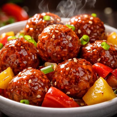 Image of Sweet and Sour Vegetarian Meatballs