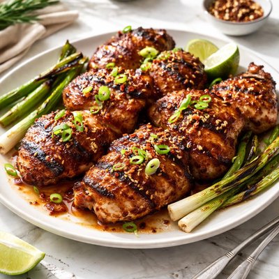 Image of Sweet and Spicy Grilled Chicken with Green Onions