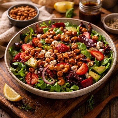 Image of Sweet and Tangy Balsamic Salad with Honey Roasted Peanuts