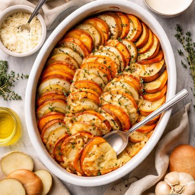 Image of Sweet and White Potato Gratin