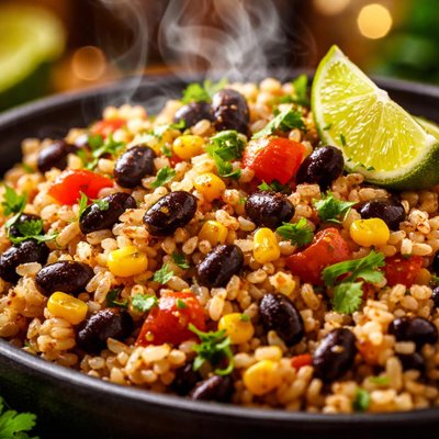 Image of Sweet Chilean Lime Laced Black Beans Rice Crock Pot