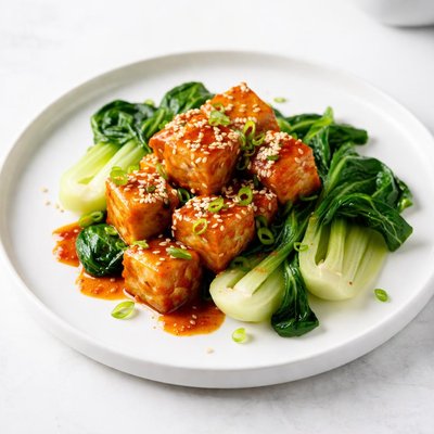 Image of Sweet Chili Glazed Tofu with Bok Choy