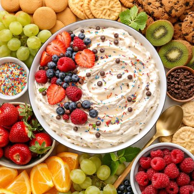 Image of Sweet Dip with Cookies and Fruit