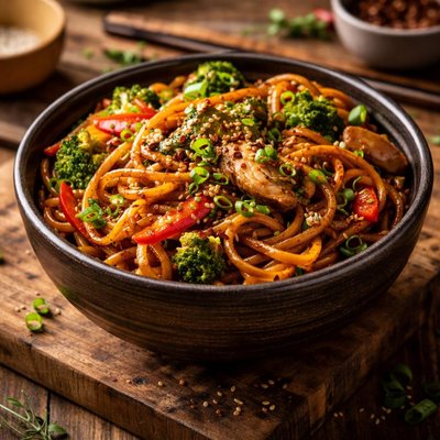 Image of Sweet Hot Asian Noodle Bowl