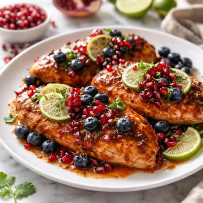 Image of Sweet Lime and Blueberry Pomegranate Chicken Breasts