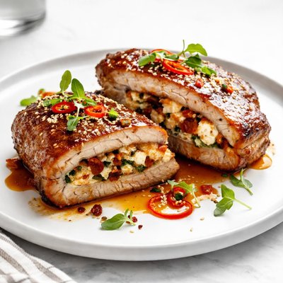 Image of Sweet N Spicy Stuffed Pork Chops