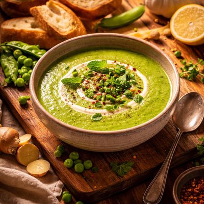 Image of Sweet Pea and Ginger Soup