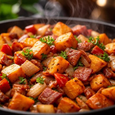 Image of Sweet Potato and Canadian Bacon Hash
