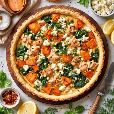 Image of Sweet Potato and Salmon Quiche