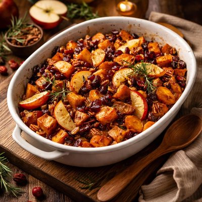 Image of Sweet Potato Apple and Cranberry Bake