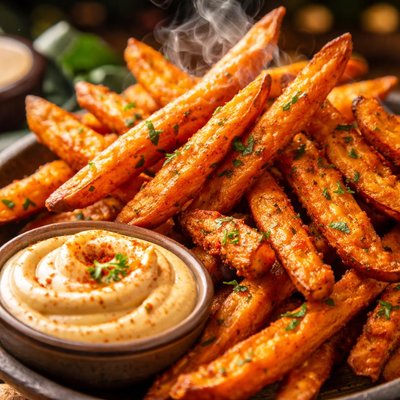 Image of Sweet Potato Fries with Chipotle Mayonnaise Yam Fries
