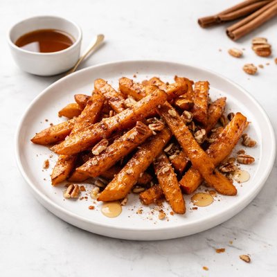 Image of Sweet Potato Fries with Cinnamon and Maple Syrup Light