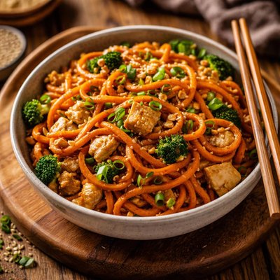 Image of Whole30 Sweet Potato Noodles with Sesame Ginger Sauce