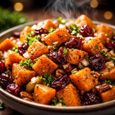 Image of Sweet Potato Salad with Dried Cranberries