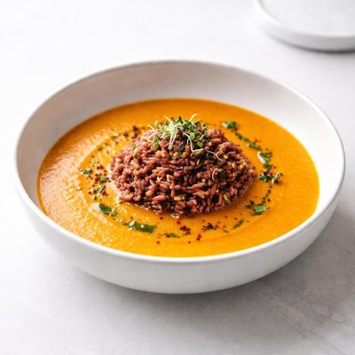 Image of Sweet Potato Soup with Marooned Rice