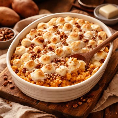 Image of Sweet Potato Yam Casserole with Marshmallows
