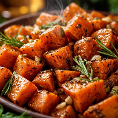 Image of Sweet Potatoes Roasted with Garlic and Rosemary