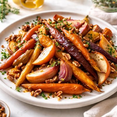 Image of Sweet Roasted Carrots with Onions and Apples