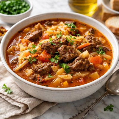 Image of Sweet Sour Beef Cabbage Soup