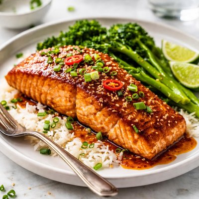 Image of Sweet Spicy Glazed Norwegian Salmon