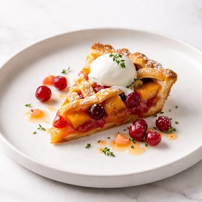 Image of Sweet Tart Peach Cranberry Pie