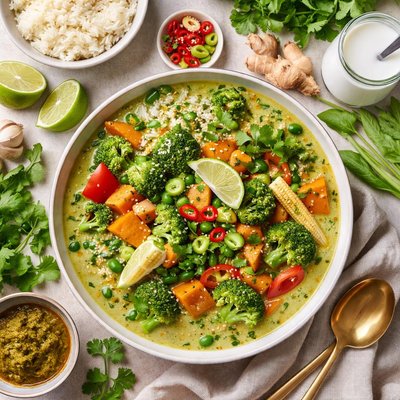 Image of Sweet Vegetable and Coconut Green Curry