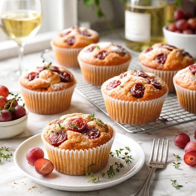 Image of Sweet Wine and Red Grape Muffins