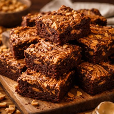 Image of Swirled Peanut Butter Fudge Brownies