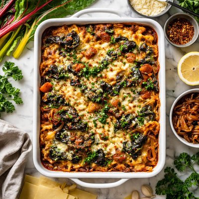 Image of Swiss Chard and Caramelized Onion Lasagna