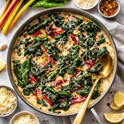 Image of Swiss Chard in Sauce Gruyere