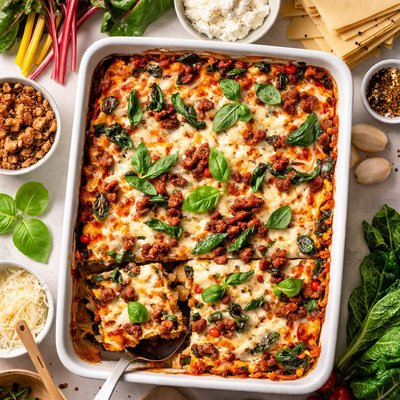 Image of Swiss Chard Italian Sausage Lasagna