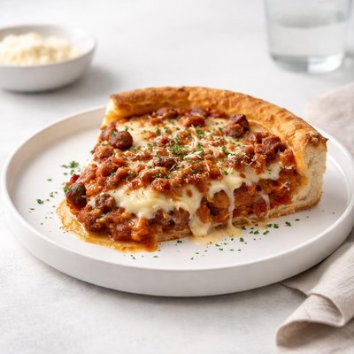 Image of Swiss Cheese and Sausage Deep Dish
