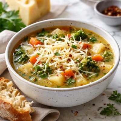 Image of Swiss Cheese and Vegetable Soup