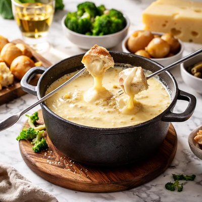 Image of Swiss Cheese Fondue Kaesefondue