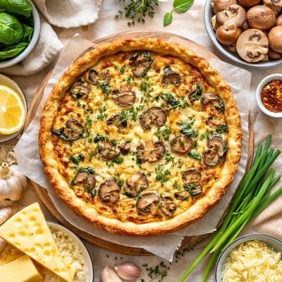 Image of Swiss Cheese Mushroom Quiche