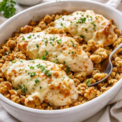 Image of Swiss Chicken and Stuffing Crockpot or Oven