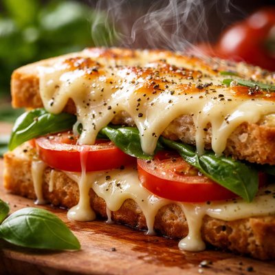 Image of Swiss Melt with Tomato and Fresh Basil