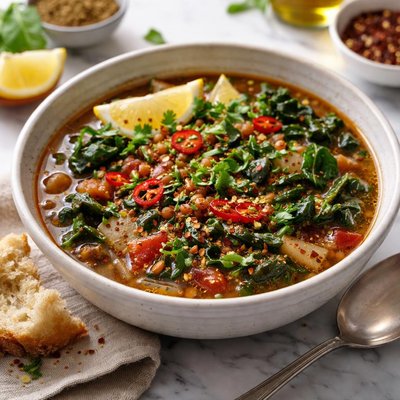 Image of Syrian Style Lentil and Chard Soup