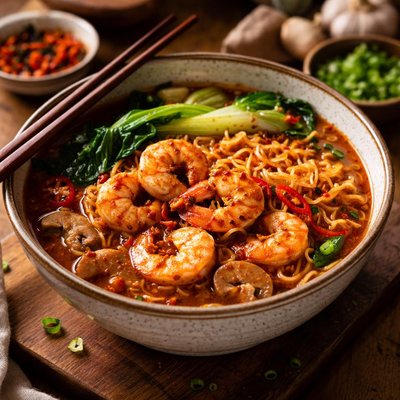 Image of Szechuan Shrimp and Noodle Soup