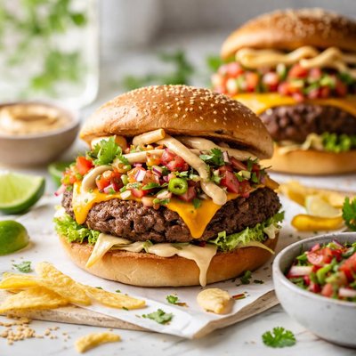 Image of Taco Burgers with Chipotle Mayonnaise