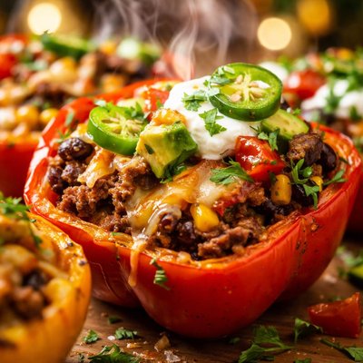 Image of Taco Filled Bell Peppers