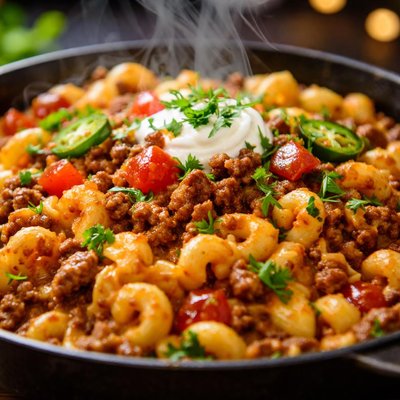 Image of Taco Macaroni and Cheese Skillet