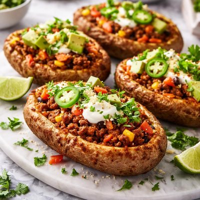 Image of Taco Stuffed Twice Baked Potatoes