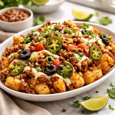 Image of Taco Tots with Cheese Peppers Olives