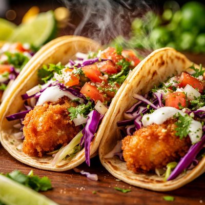 Image of Tacos De Pescado Baja Style Fish Taco