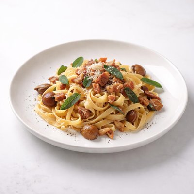 Image of Tagliatelli with Chestnuts Pancetta and Sage